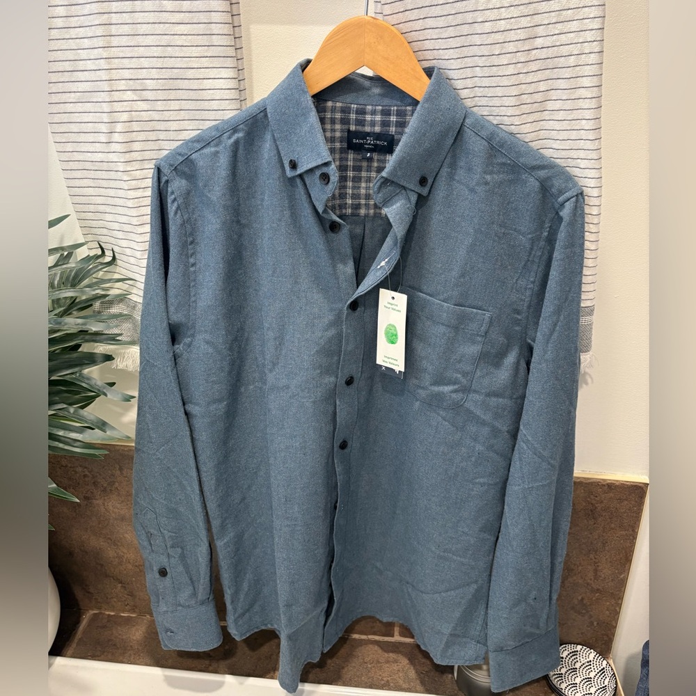 Men's Blue Button-Up Shirt